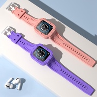 ﹍◈♝ ซิลิโคนสำหรับ iWatch 6 5 4 3 สำหรับ Apple smart Watch Band 44mm 42mm 38mm 40mm watch case สายกีฬาเปลี่ยนสร้อยข้อมืออุปกรณ์เสริม