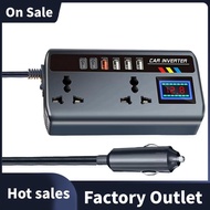 Car Inverter 12V/24V to 220V Car Inverter Converter Fast Charging Ports Portable Automotive Charger 