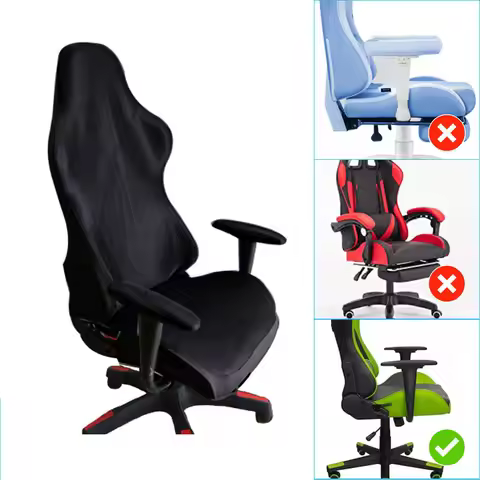1Set Short Armrest Office Chair Cover Breathable Game Chair Cover Solid Seat Cover for Computer Armc