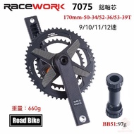 Invoice Available-RACEWORK Road Bike Chainring Bicycle GXP Hollow Aluminum Axle Crank 170mm Folding 