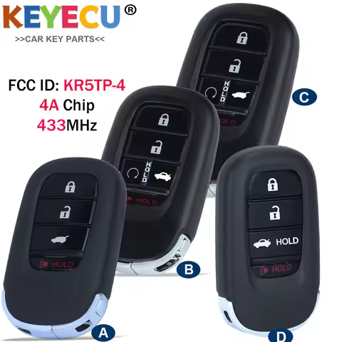 KR5TP-4 Smart Remote Key Fob for Honda Accord Pilot HR-V CR-V Civic 2022 2023 2024 72147-3A0-A01 A11