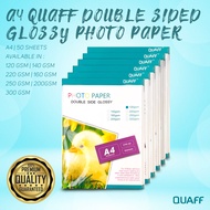 Quaff Double Sided Glossy Photo Paper A4 Size 120gsm - 300gsm 50 Sheets Pack