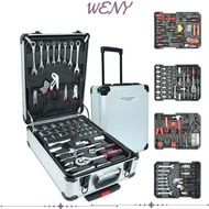WENY 187Pcs Tools Set, Wheeled Trolley Carbon Steel Tool Box Set, Portable Professional Socket Wrenc