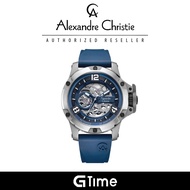 [Official Warranty] Alexandre Christie 6295MTRTPBABU Men's Blue Dial Silicone Strap Watch