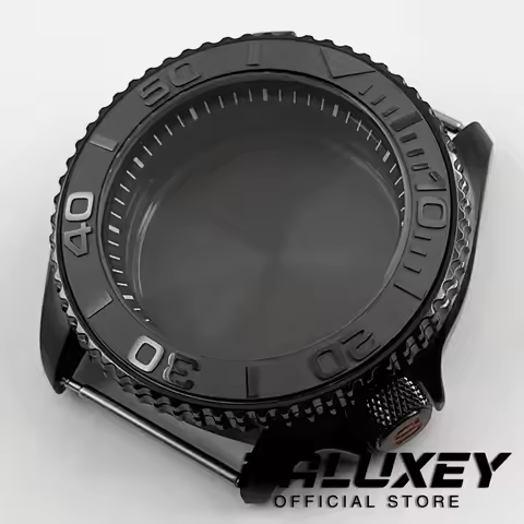 PVD Black 42MM SKX S Crown Case Black Ring Sloping Bezel Watch Case For NH34 NH35 NH36 NH38 Movement