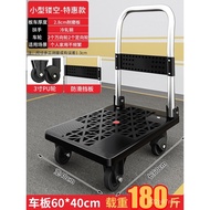 【TikTok】#Trolley Trolley Hand Buggy Foldable and Portable Handling Household Trailer Platform Trolley Pick up Express Lu