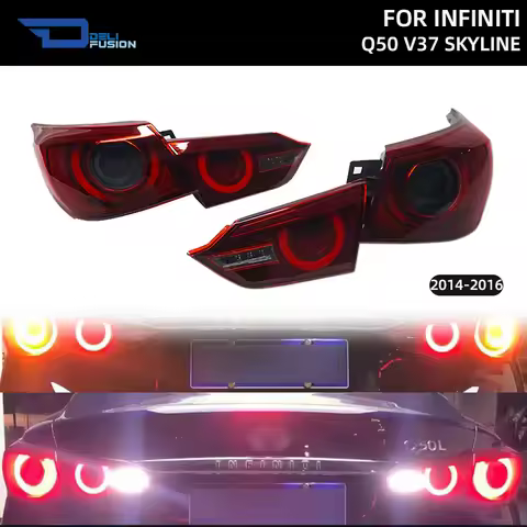 For 2014-2016 Infiniti Q50 V37 Skyline 400R Style LED Tail Lights Rear Lamp Assembly