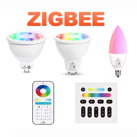 GLEDOPTO Zigbee 3.0 Pro 4W 5W RGB+CCT LED Smart Bulb MR16 GU10 E14 Led Lamp Compatible Echo Alexa AP