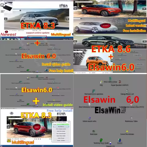 ETKA 8.3 + ELSAWIN 6.0 Latest Vehicle Maintenance Software | Electronic Parts Catalog for VW/AUDI/SE