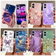 For Vivo Y29s Y04 Y19e 4G Case Popular Butterfly Love Heart Soft Clear Silicone Phone Cover For Vivo