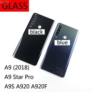 For Samsung Galaxy A9 2018 A9 Star Pro A9S A920 A920F Battery Cover Rear Door Back Glass Housing+Camera Lens Cover+Sticker glue