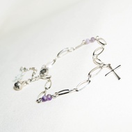 LLaj Cross Bracelet 306 | Stainless steel | Bracelet | Violet Violet Violet Violet