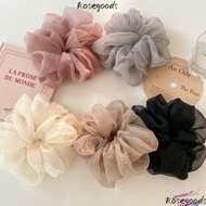ROSEGOODS Organza Scrunchies, Oversized Summer Elastic Hair Bands, Girls Women Chiffon Hair Rope
