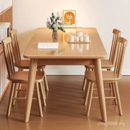 Solid Wood Dining Table Rectangular Table Household Nordic Dining Table Chair Simple Small Apartment
