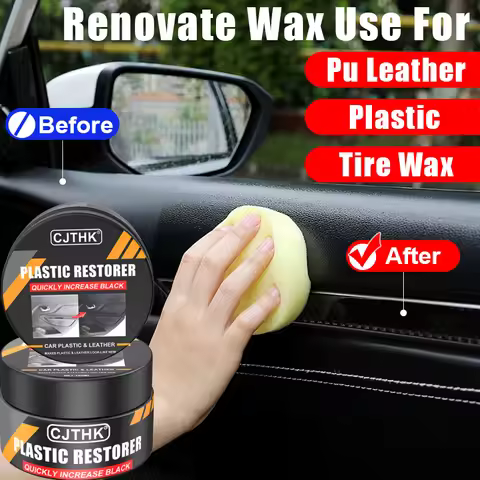 Car Plastic Restorer Back To Black Gloss Auto Interior Leather & Panel Renewal Wax Coating Agent Aut