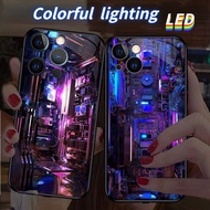 machinery glass LED light glow phone case for Samsung phone case S21+ S21ULTRA S22 S22ULTRA S20ULTRA S23ULTRA S23+ S20 S21 S20+ S22+ S20 FE S10 S10+ S9 S10E S9+ S24Ultra S24+ S24
