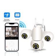 V380 Pro กล้องวงจรปิด สามหน้าจอ สามเลนส์ ดูพร้อมกันได้ Color Full HD 5ล้านพิกเซล กล้องวงจรปิดโซล่าเซ