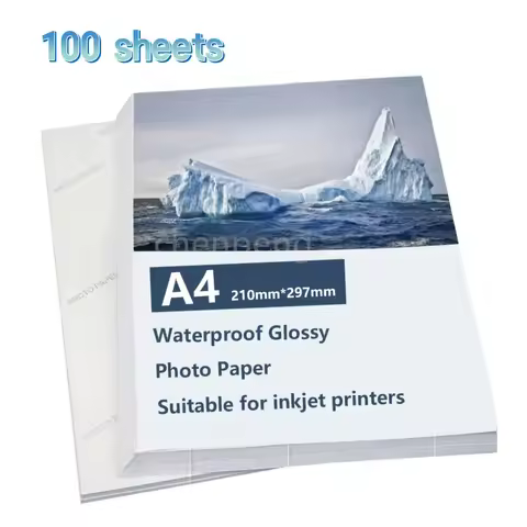 Waterproof Glossy Photo Paper A4 100 Sheets Single-sided Quick Dry Inkjet Printing paper Photographi