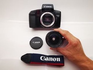 CANON EOS 100 單鏡反光菲林相機CANON ZOOM LENS IIEF28-80mm f3.5-5.6(LENS MADE IN JAPAN) 全自動對焦單鏡反光菲林相機 街拍隨身 Point &amp; Shoot                             專業風格之選可切換CANON EF卡口不同焦距鏡頭全自動對焦35mm單鏡反光菲林相機 (發佈時間: 1991年)