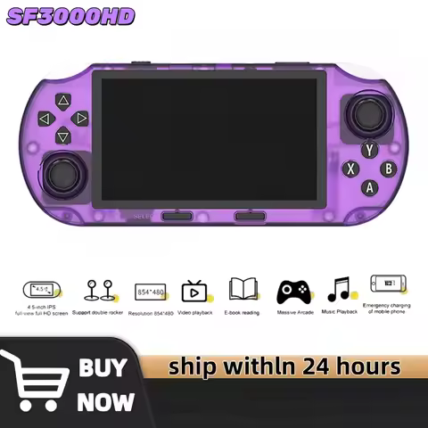 SF3000HD Retro Handheld Video Game Console Linux System 4.5 Inch 854*480 IPS Screen 3000mAh Portable
