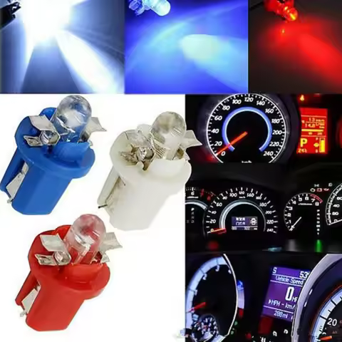10PCS T5 B8 5D 5050 SMD Car LED Dashboard Side Light 12V Center Console Shifter Lamp A/C Panels Lamp