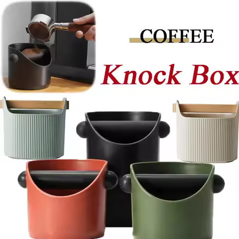 Espresso Grounds Container Anti-slip Shock-Absorbent Coffee Grind Knock Box Dump Bin with Removable 