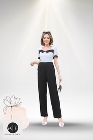 Women Fashion Jumpsuit JL30 จั้มสูทขายาว ฉลุลูกไม้ (M34-38”) ชุดจั้มผู้หญิง จั้มสูทออกงาน ชุดใส่ไปงานแต่ง ชุดงานบวชสวยๆ