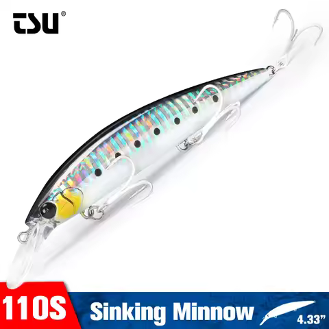 TSURINOYA Sinking Minnow 110S Heavy Weight 110mm 37g Long Casting Max 80m Sea Fishing Artificial Har