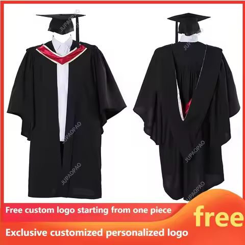 European and American University Style School Uniform Men's and Women's Graduation Dress Hat Set Bac