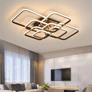 【Remote Control】 Modern Led Chandelier Ceiling Light For Living Nordic Lights Ceiling Lights Dining Room Kitchen Bedroom Black Rectangle Simple Led Living Light