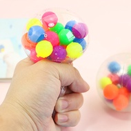 60mm Colorful Beads Ball Mood Squeeze Fidget Toys Stress Relief Vent Toy Child Toys