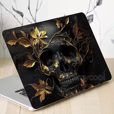 Vinyl Laptop Case Skull Sticker 2pcs Set Scratch Resistant DIY Art Case for HP Dell Lenovo Apple ASU