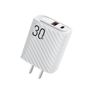 KIVEE หัวชาร์จ pd USB+C Quick Charge QC 3.0 4.0 PD 30W USB C Charger Fast Charger Wall อะแดปเตอร์ชาร