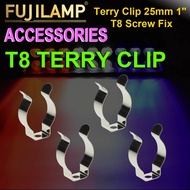 [Local Seller] TERRY CLIP FOR T8 - T5FLUORESCENT TUBE ( 1 Pack of 10pcs Terry Clips ), T8 MAGNET, T5