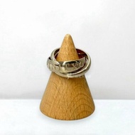 A13266-Cartier Trinity or amouret字母 750白K金三環戒指