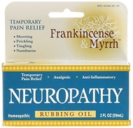 Frankincense &amp; Myrrh Neuropathy Rubbing Oil with Essential Oils for Pain Relief, 2 Fluid Ounces -...