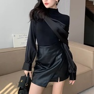 Top Female Fashion Women's Long Sleeve T-shirt Turtleneck Spring Autumn Trending Clothing Korean Sty
