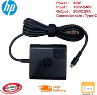 (ส่งฟรี ประกัน 1 ปี) HP Adapter for HP Spectre 13 Elite x2 ของแท้ 20V/2.25A 45W หัวขนาด Type C square  อะแดปเตอร์ (HP013)