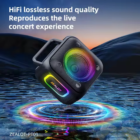 PT01 Speaker Portable Bluetooth Speaker with Enhanced Bass, Bluetooth 5.4, 12H Playtime, for Camping
