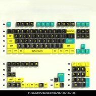 Cyberpunk 129 Key โรงงานเดิมด้านข้างแกะสลักโปร่งแสง Keycap Pbt Keycap ที่กําหนดเองดัดแปลง Wooting คี