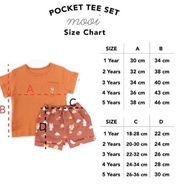 8syfh Mooi Children's Suit T-Shirt Kids Tshirt Pocket Tee Set W91 New