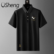 VSheng 2024 XXL-7XL Plus Size Collar T Shirt For Men Casual Big Man Polo Tops