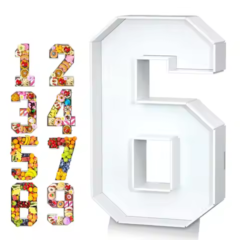 Fillable Cardboard Number 6, Tray Charcuterie Number Mache 6, Food Fillable Number Shaped Sweets Flo