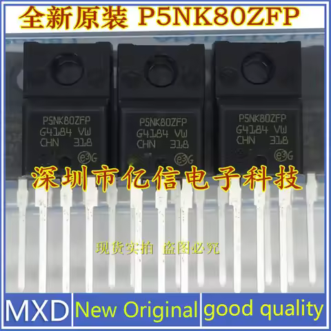 5Pcs/Lot New Original STP5NK80ZFP P5NK80ZFP Field Effect Tube Imported Genuine In Stock Good Quality