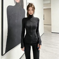 Lu Polka Dot Stand Collar Jacket Define Jacket Yoga Jacket Slim-fit Top Fitness Clothes