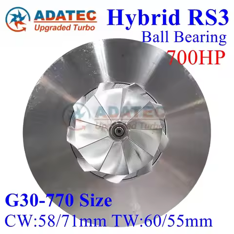 Hybrid RS3 G30-770 Size Turbo Cartridge 700HP Ball Bearing 07K145701J 07K145701L 18559700021 Turbine