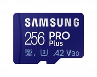 Samsung - 256GB PRO plus microSD XC 記憶卡 支援 U3, Class 10 速度等級, 高達 160MB/s 讀取速度 120MB/s 寫入速度