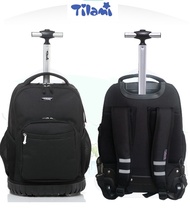Tilami สีดำ 16" 18" กระเป๋านักเรียนล้อลาก มีล้อให้เลือก 2แบบ กระเป๋าเป้ล้อลากตั้งตรงได้ไม่ล้ม พร้อมส