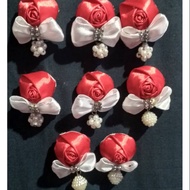 MERAH R_jcraft Red and white brooch 1