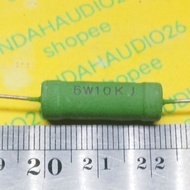 HIJAU 6W10KJ GREEN 10K 6W WIREWOUND RESISTORS 10k 6watt copper feet 10 kilo ohm 6 watt resistor 10 k